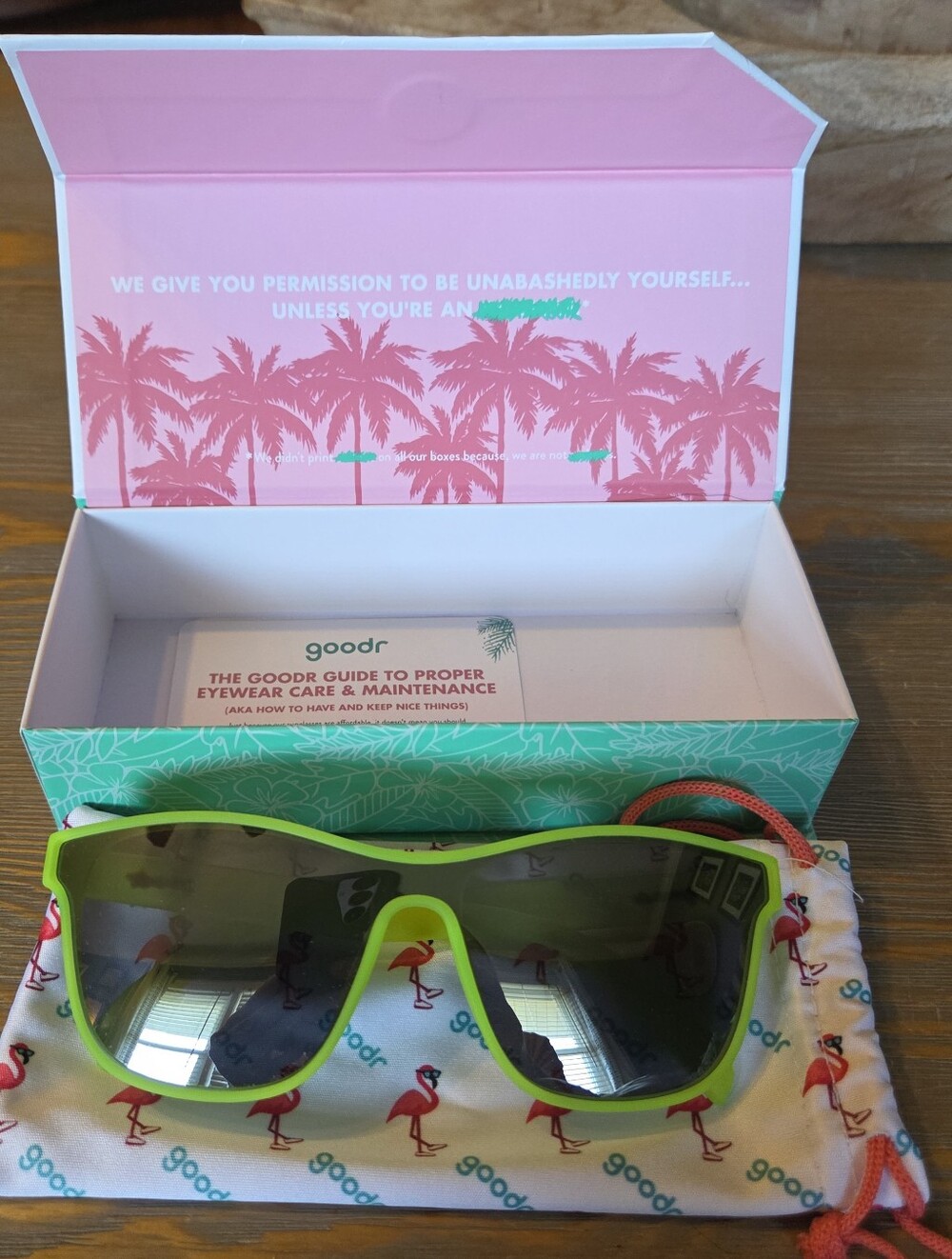 goodr Naeon Flux Capacitor VRG Sunglasses Neon Lime Green